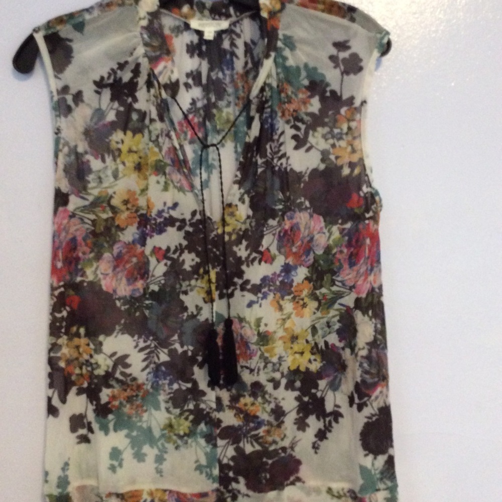Weston sheer floral sleeveless top